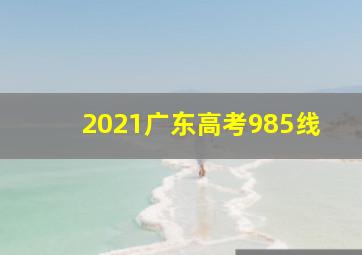 2021广东高考985线