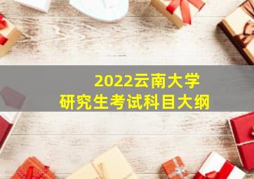 2022云南大学研究生考试科目大纲