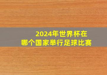 2024年世界杯在哪个国家举行足球比赛