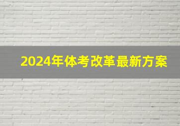 2024年体考改革最新方案