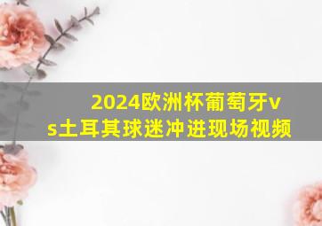 2024欧洲杯葡萄牙vs土耳其球迷冲进现场视频