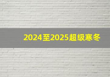 2024至2025超级寒冬