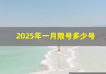 2025年一月限号多少号