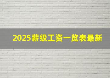 2025薪级工资一览表最新