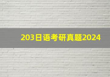 203日语考研真题2024