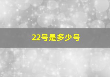 22号是多少号