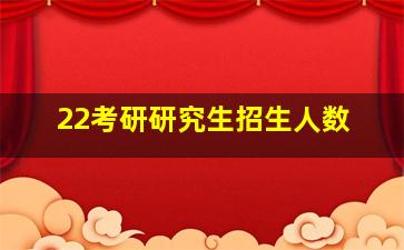 22考研研究生招生人数