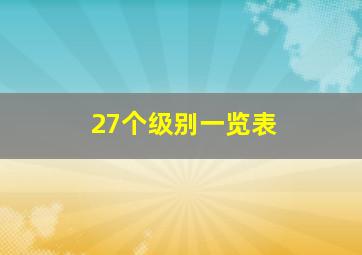 27个级别一览表