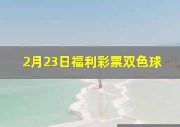 2月23日福利彩票双色球