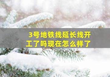 3号地铁线延长线开工了吗现在怎么样了