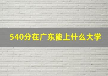 540分在广东能上什么大学