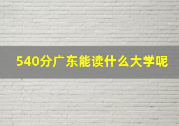 540分广东能读什么大学呢