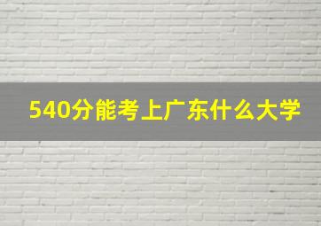 540分能考上广东什么大学