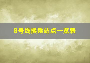 8号线换乘站点一览表