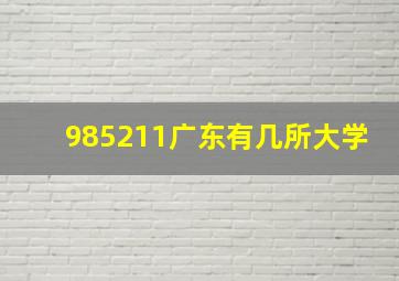 985211广东有几所大学