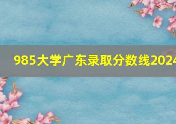 985大学广东录取分数线2024