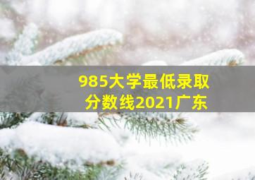 985大学最低录取分数线2021广东