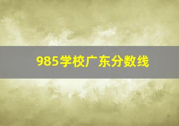 985学校广东分数线