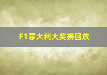 F1意大利大奖赛回放