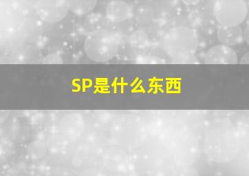 SP是什么东西