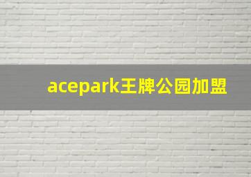 acepark王牌公园加盟