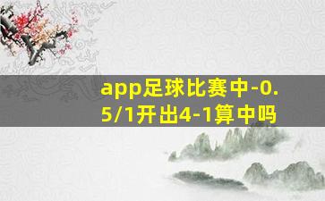 app足球比赛中-0.5/1开出4-1算中吗