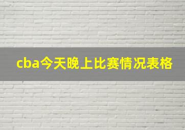 cba今天晚上比赛情况表格