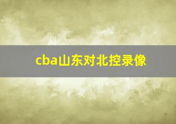 cba山东对北控录像