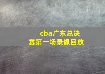 cba广东总决赛第一场录像回放