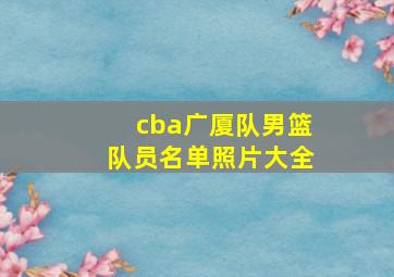 cba广厦队男篮队员名单照片大全