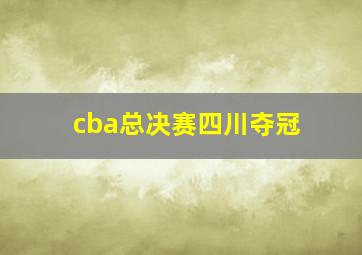 cba总决赛四川夺冠