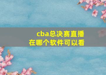 cba总决赛直播在哪个软件可以看