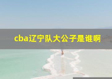 cba辽宁队大公子是谁啊