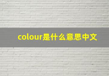 colour是什么意思中文