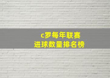 c罗每年联赛进球数量排名榜