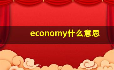 economy什么意思