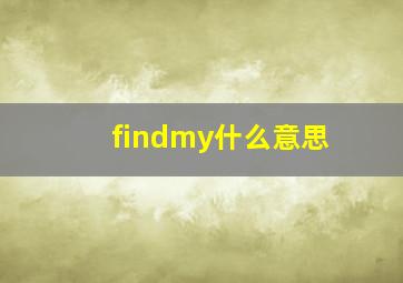 findmy什么意思