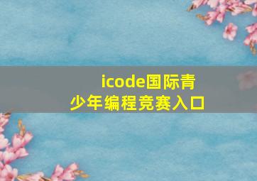 icode国际青少年编程竞赛入口