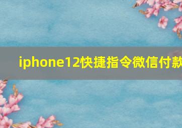 iphone12快捷指令微信付款