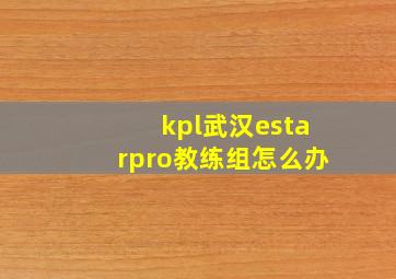 kpl武汉estarpro教练组怎么办