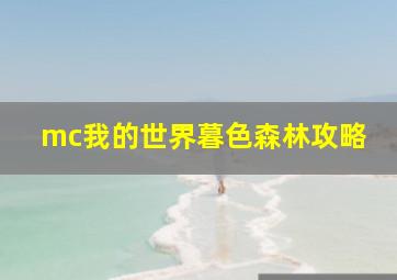 mc我的世界暮色森林攻略