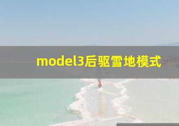 model3后驱雪地模式