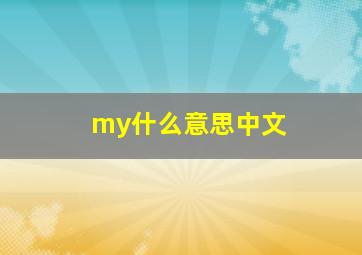 my什么意思中文