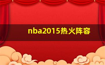 nba2015热火阵容