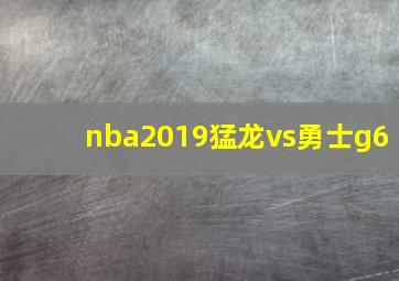 nba2019猛龙vs勇士g6