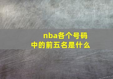 nba各个号码中的前五名是什么