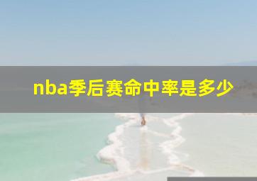 nba季后赛命中率是多少