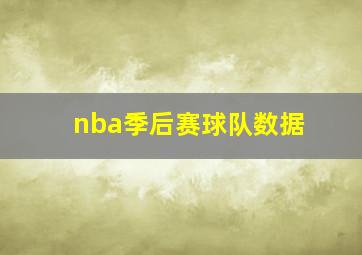 nba季后赛球队数据