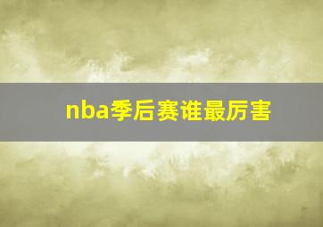 nba季后赛谁最厉害