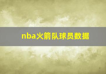 nba火箭队球员数据